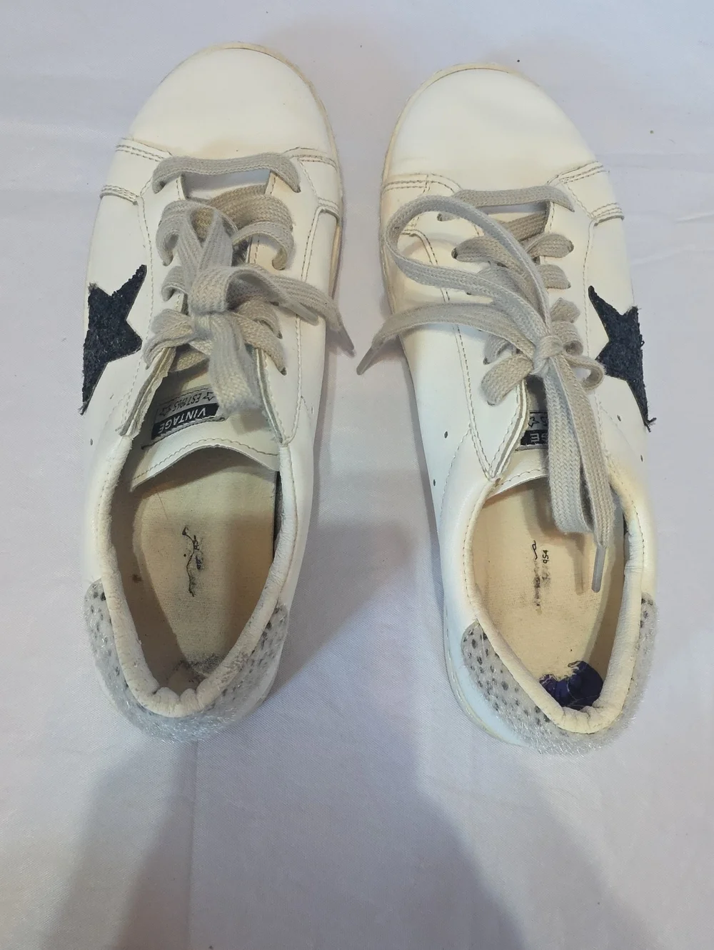 Vintage Havana Carla Sneaker White Cheetah Black Star Faux Fur Heel Tab 8.5
